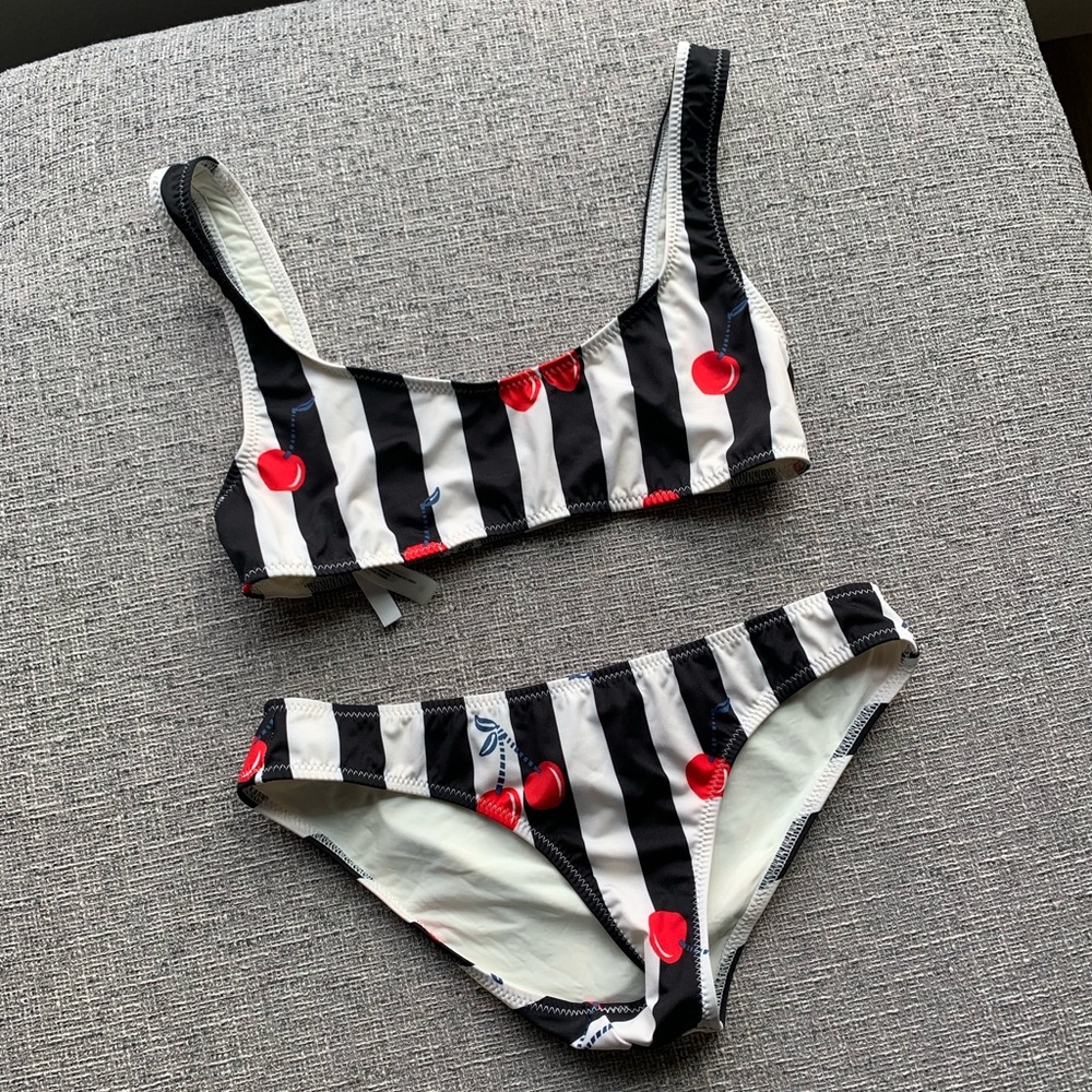 Solid and Stripped bikini set